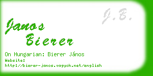 janos bierer business card